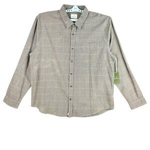 Mutual Weave Mens Long Sleeve Buttons Collared Flax Houndstooth Shirt Sz XXL NWT